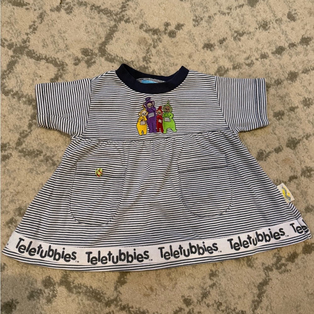 Vintage Teletubbies Striped Dress